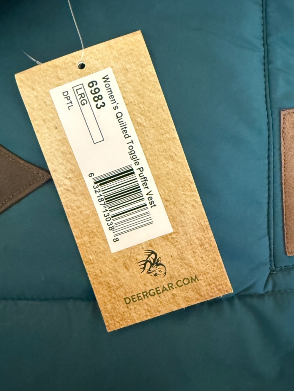 Legendary Whitetails Quilted Toggle Puffer Vest Teal Blue Gorpcore NWT Women  L - Picture 9 of 9